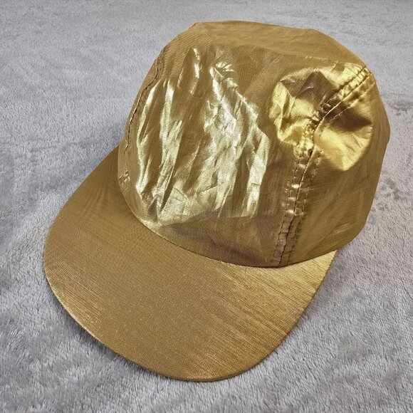 Gold Metallic Costume Hat 80s 90s Hip Hop Pop Star Disco Rap Robot Futuristic - Picture 1 of 6